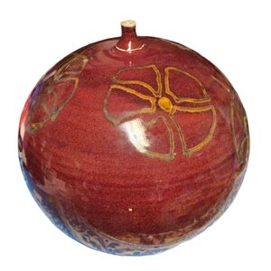 Mid Century Modern Studio Pottery Stoneware Vase Weedpot  Signed